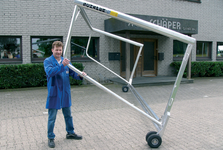 Kolečka pro snadnou přepravu branek