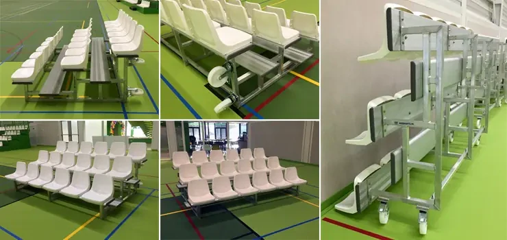 Divácká tribuna z hliníku se 3 řadami (až 18 míst) SCHÄPER